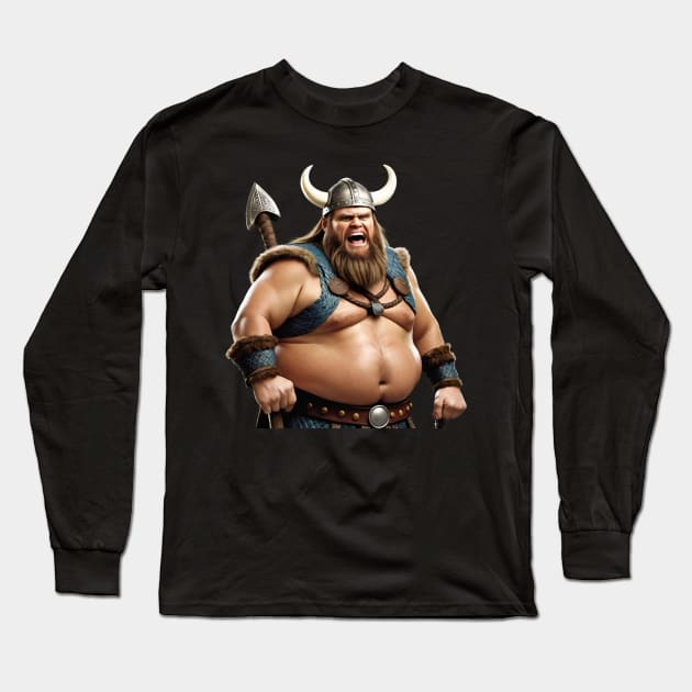 Jim Carrey, A fat Viking warrior Long Sleeve T-Shirt by Human light 